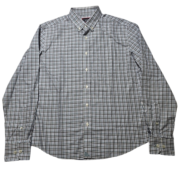 UNTUCKit Alberto WF Mens Medium Dress Shirt Button Up Checkered Long Sleeve Blue - Picture 4 of 12